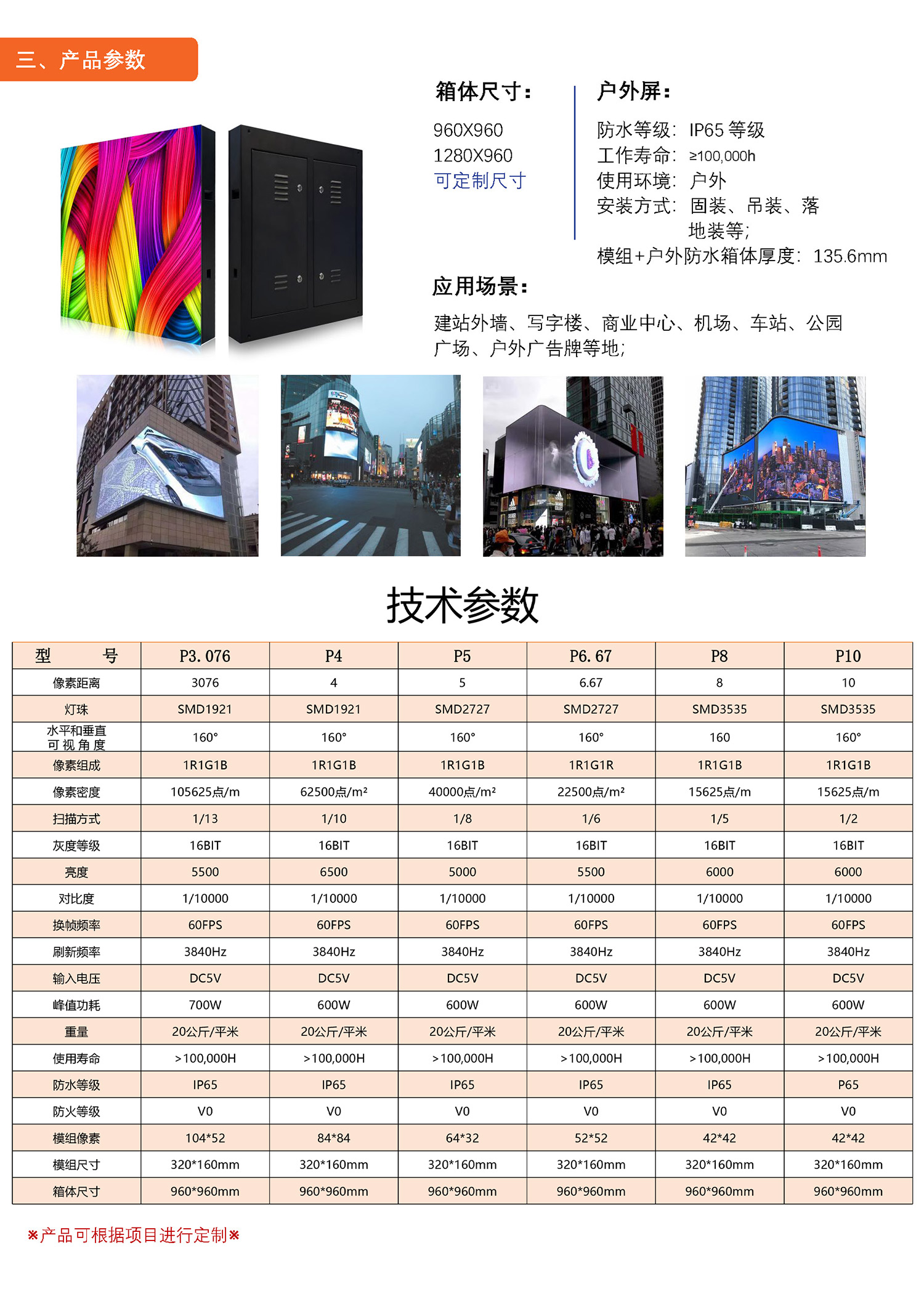 防水铁箱体户外LED显示屏